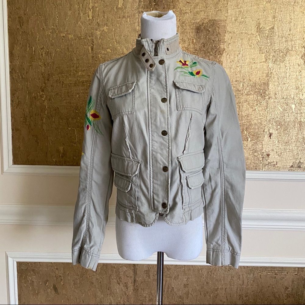 Fox Company  khaki embroidered cotton jacket S